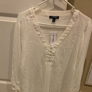 Dress barn cream long sleeve blouse XXL-NWT